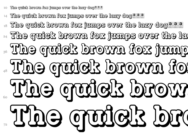 Typo Slab Irregular font waterfall